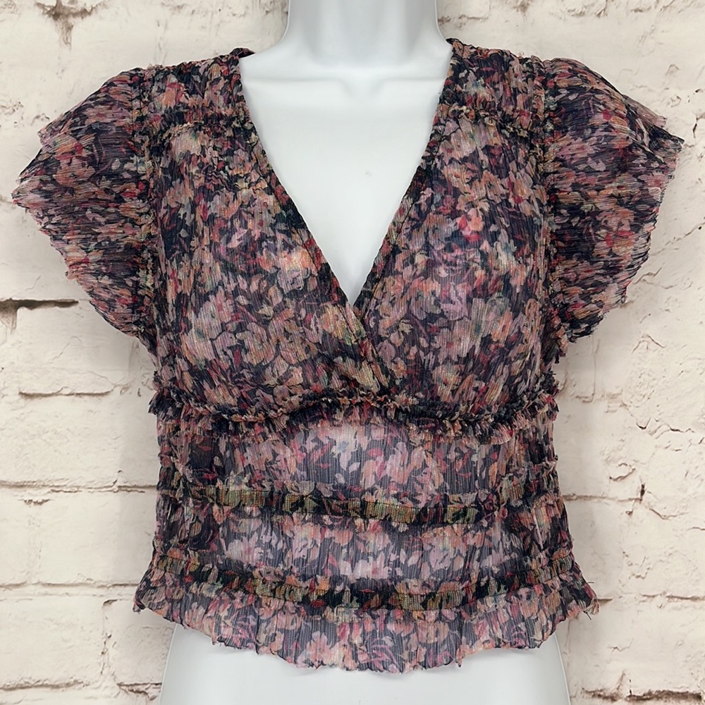 House of Harlow 1960 Metallic Crop Top, Size XS